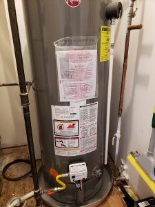 Water heater that has been installed 